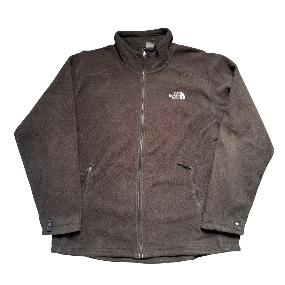 The North Face Mens XL Gray Full Zip Fleece Jacket Mock Neck Logo